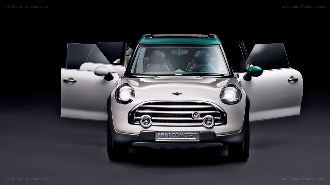 Silver MINI Concept car with open doors