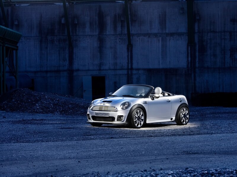 Silver Mini Convertible — Blue, Dramatic