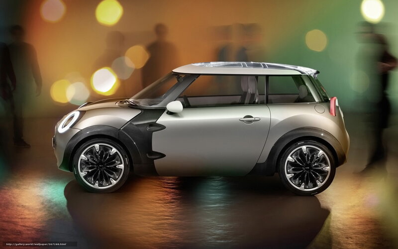 Silver Mini Cooper Car — Dramatic, Night