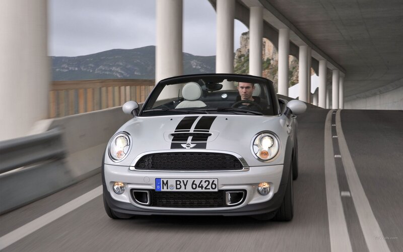 silver mini cooper convertible