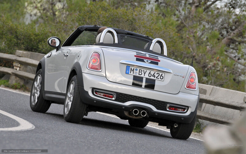 Silver Mini Cooper Convertible — Dynamic, Afternoon, Photograph, Car, Road