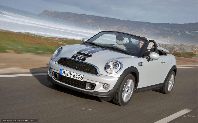 Silver Mini Cooper Convertible — Dynamic, Afternoon, Photograph, Car