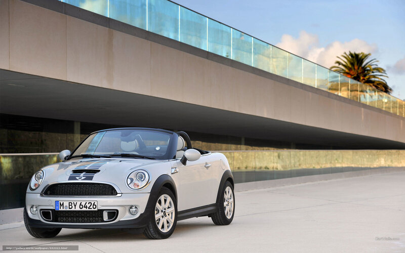 Silver Mini Cooper Convertible — Modern, Afternoon