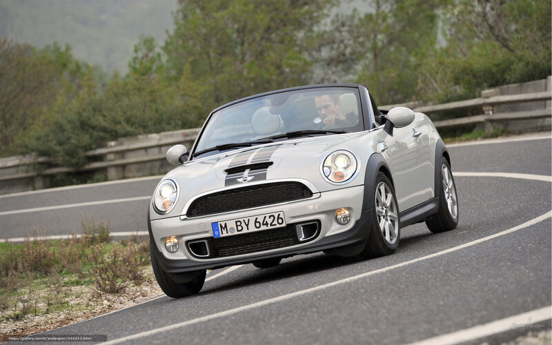 Silver Mini Cooper — Dynamic, Afternoon, Photograph, Car, Road