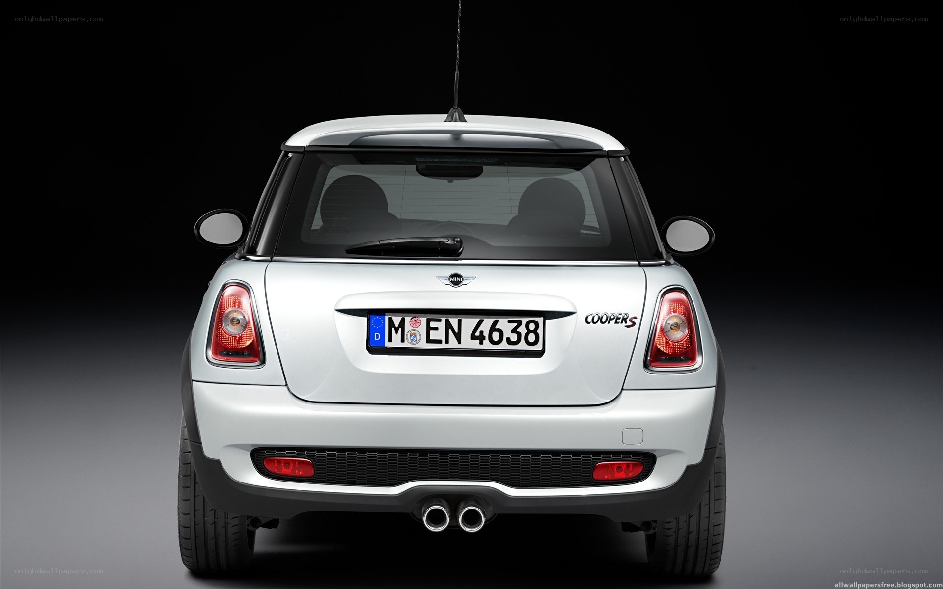 silver mini cooper s rear view