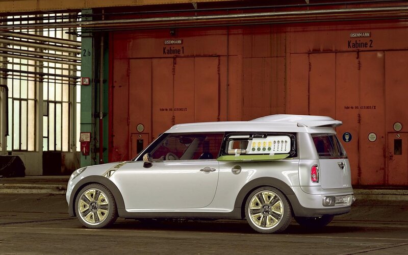 Silver Mini Cooper Station Wagon — Industrial