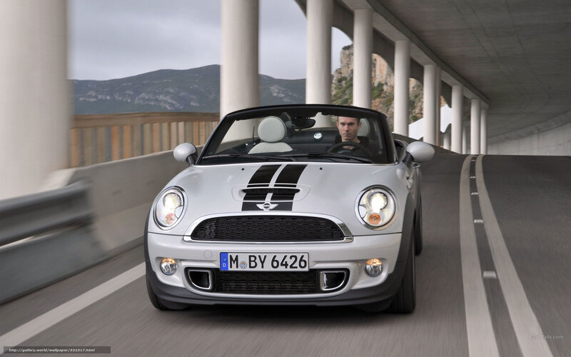 Silver Mini Cooper — White