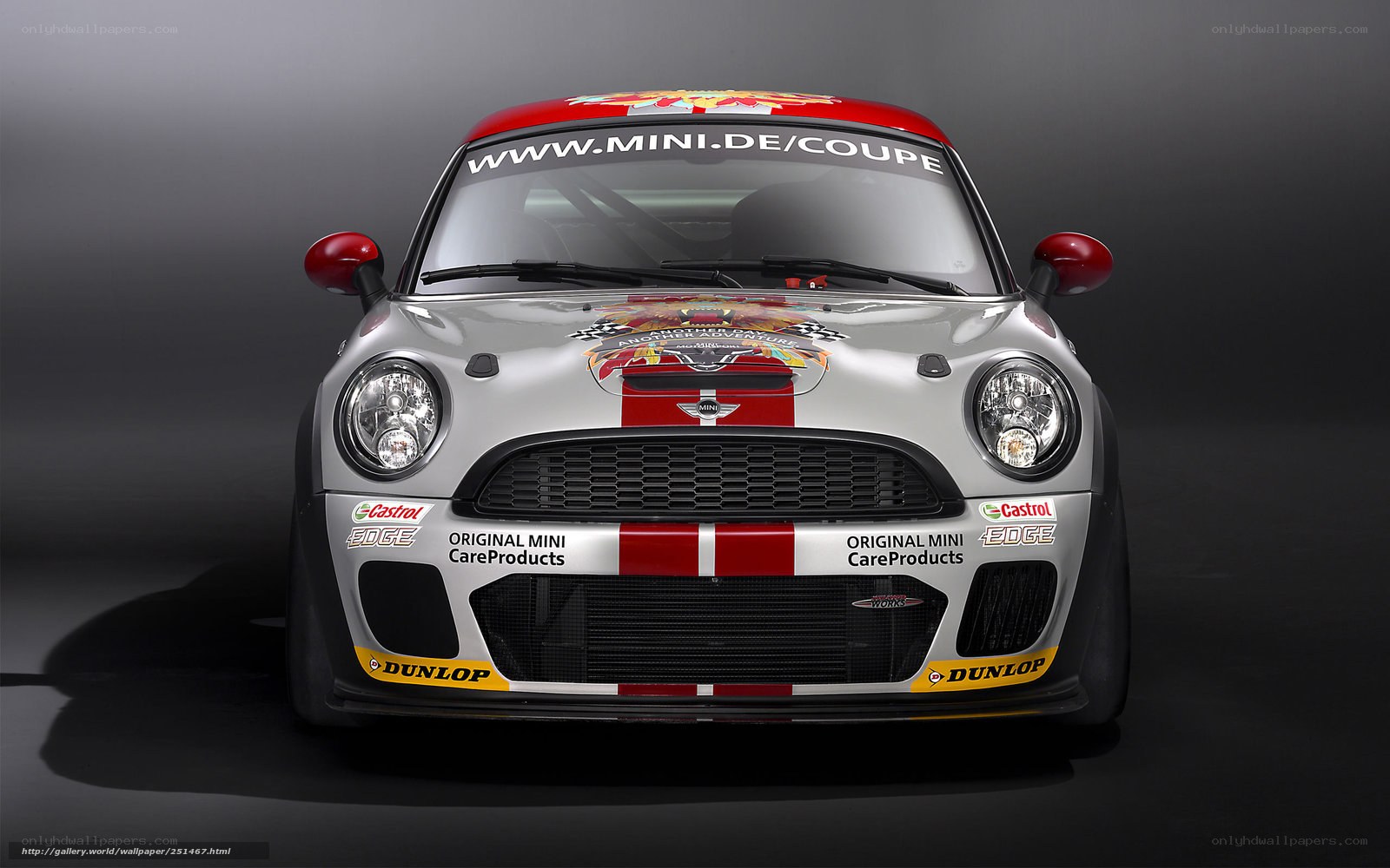 silver mini coupe race car