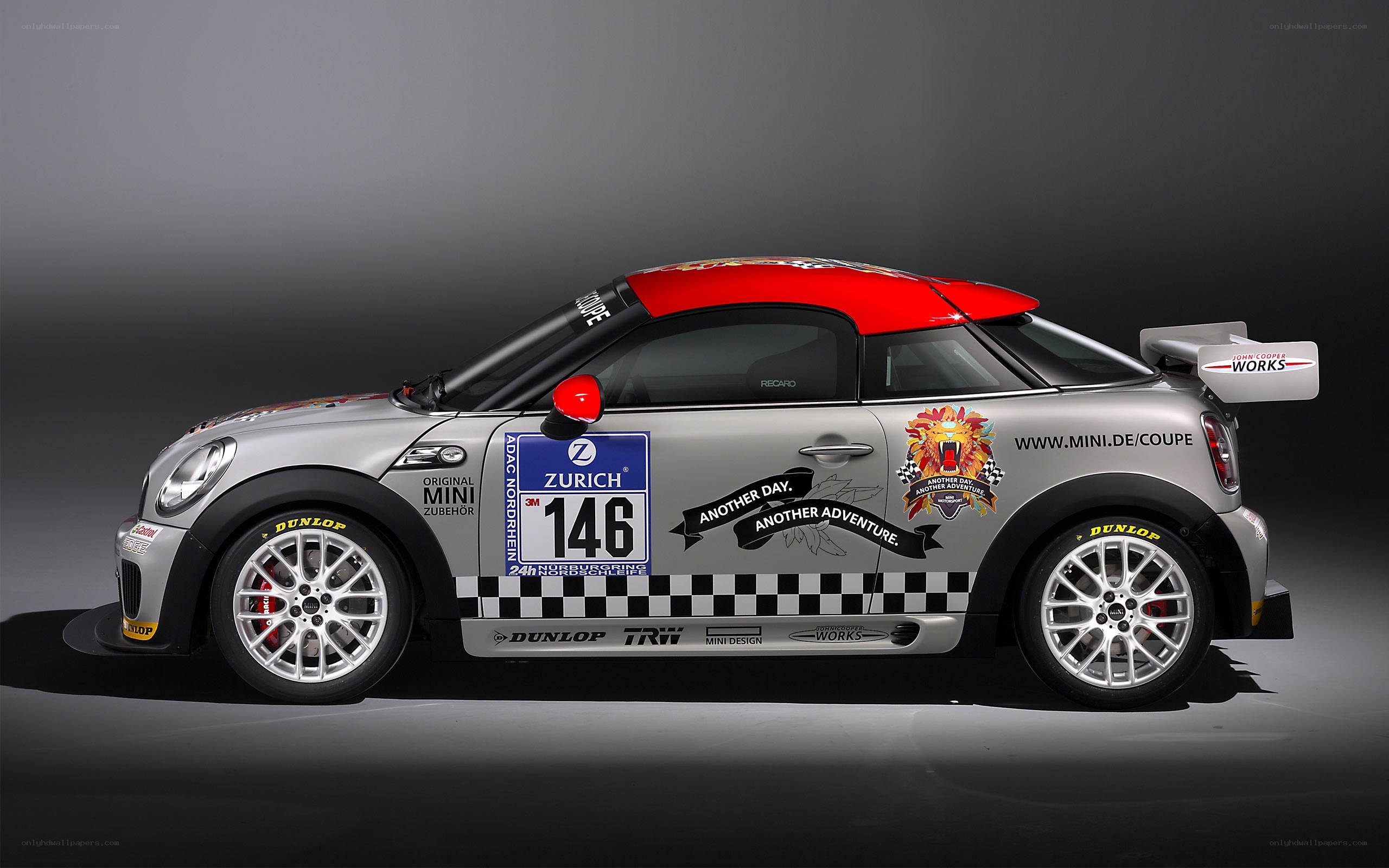 silver mini coupe race car