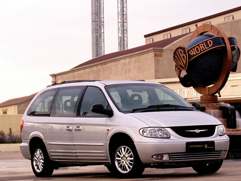 Silver minivan at Warner Bros. studio