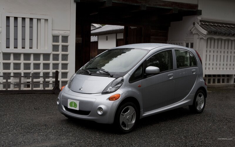 Silver Mitsubishi i-MiEV car