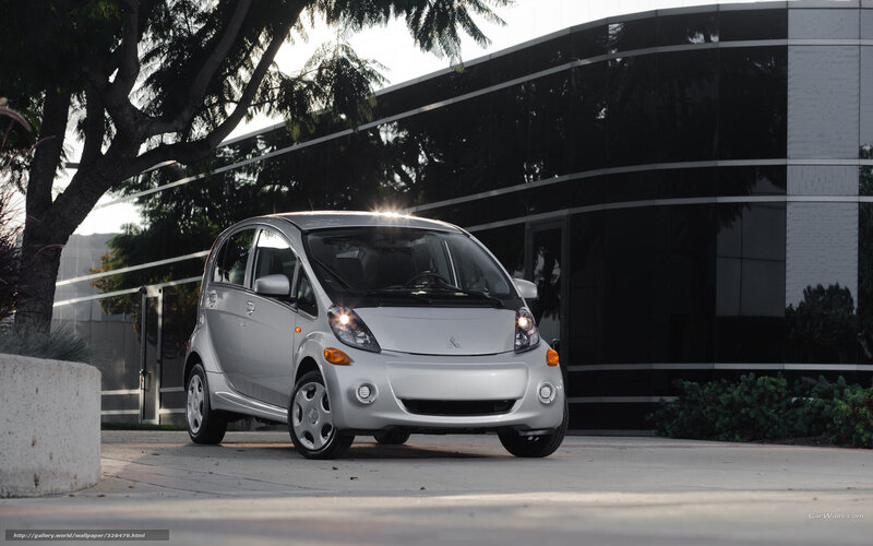 Silver Mitsubishi i-MiEV parked outside