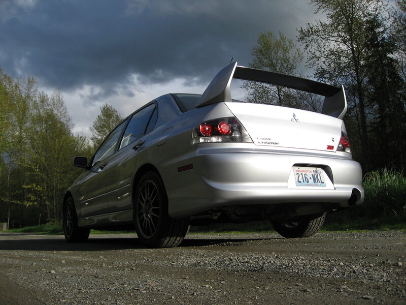 Silver Mitsubishi Lancer — Dramatic, Spring