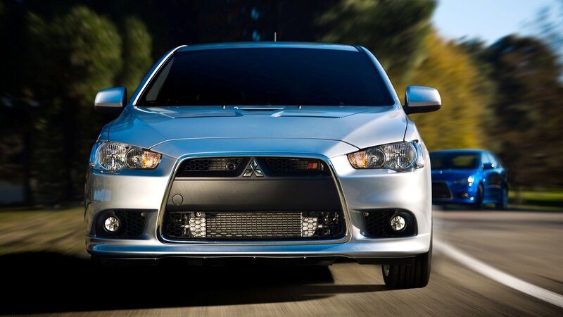 Silver Mitsubishi Lancer — Dynamic, Afternoon