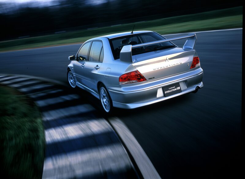 Silver Mitsubishi Lancer Evolution VIII
