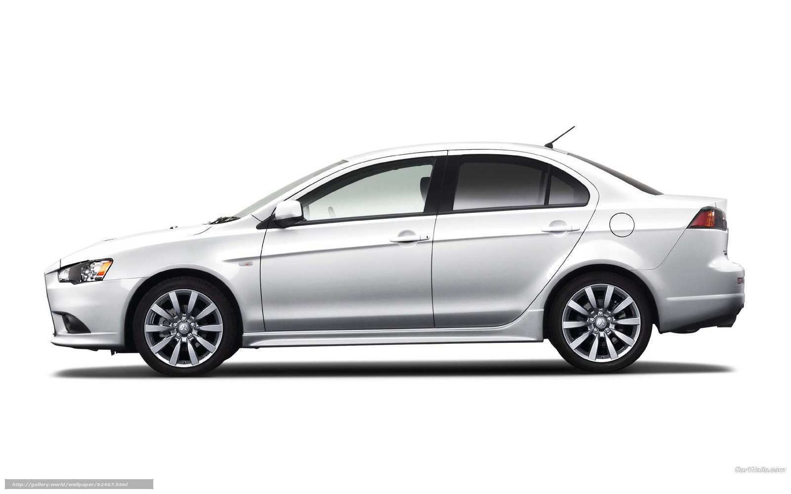 silver mitsubishi lancer sedan