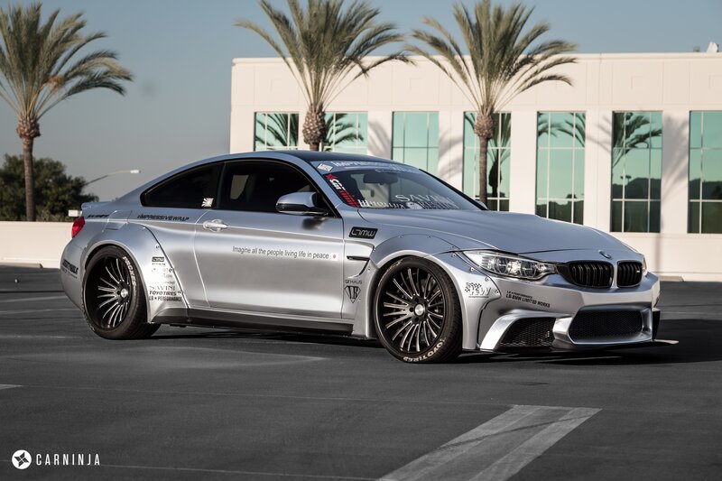 Silver Modified BMW Car — Dramatic, Afternoon