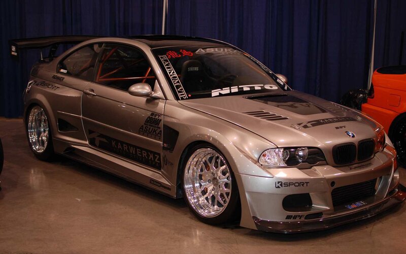 Silver Modified BMW Car