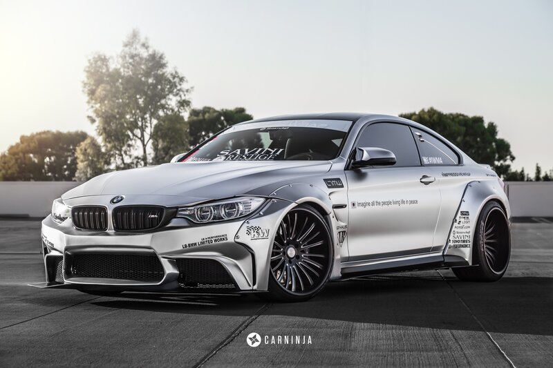Silver Modified BMW Coupe