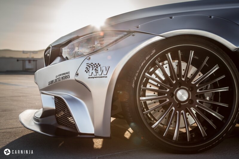 Silver Modified Car — Dramatic, Sunset