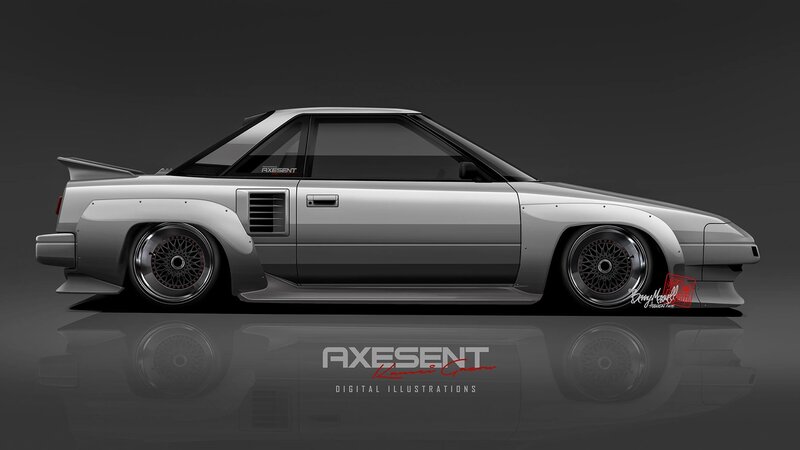 Silver Modified Car — Gray, Dramatic, Digital Art