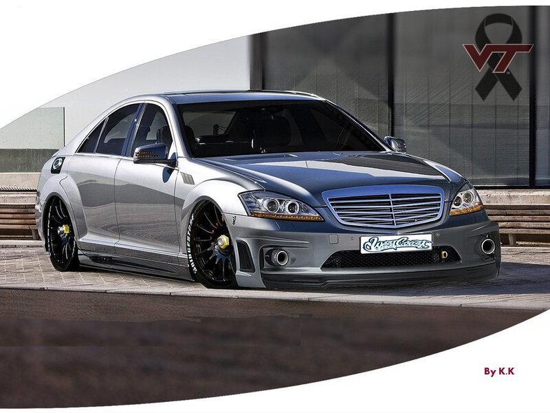 silver modified mercedes-benz sedan