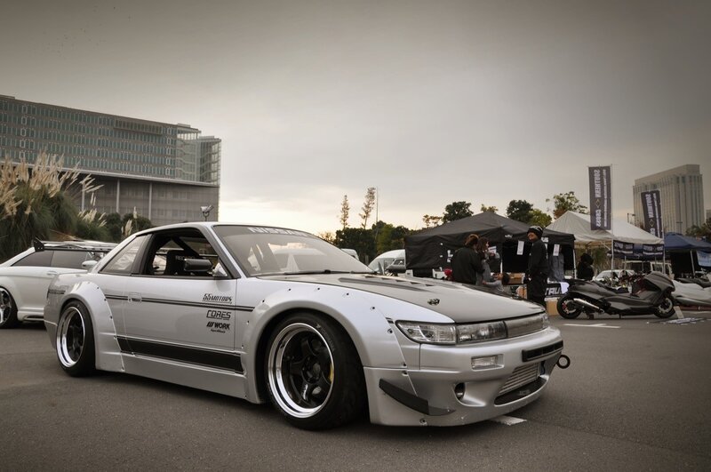 Silver modified Nissan S13