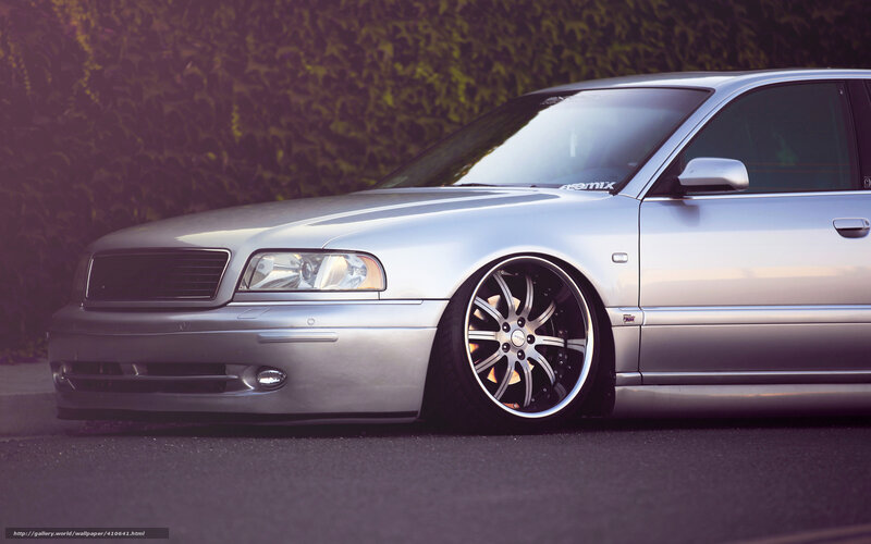 Silver Modified Sedan — Calm, Sunset