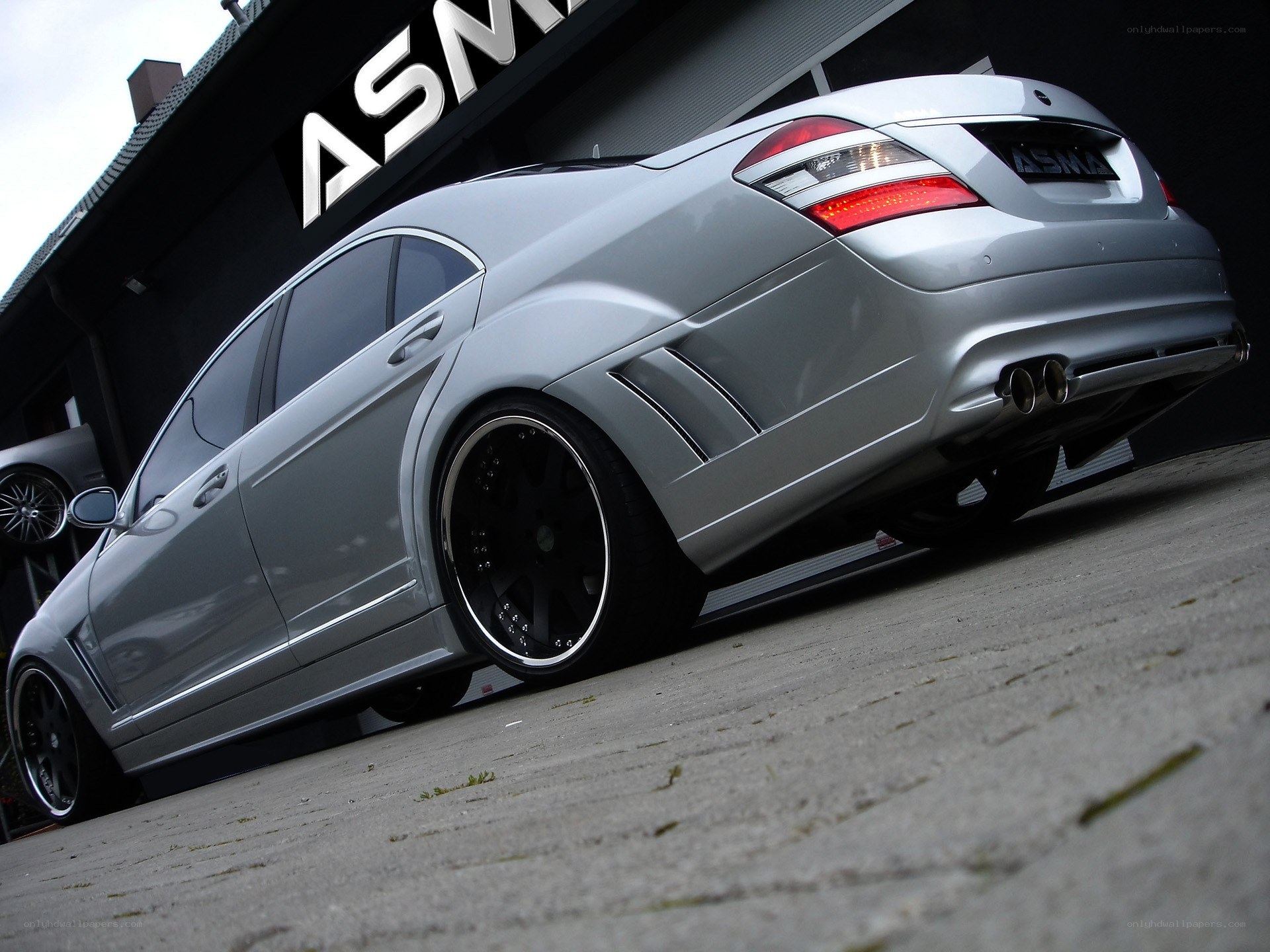 silver modified sedan car