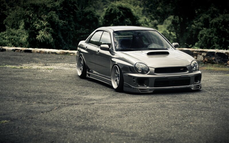 Silver Modified Sedan — Gray, Dramatic