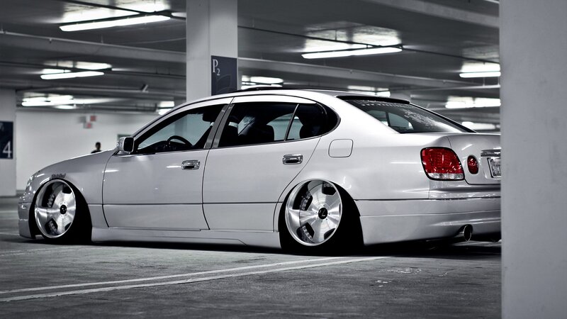 Silver Modified Sedan — White