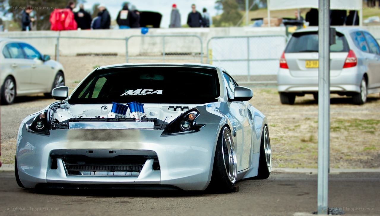 silver modified sports car