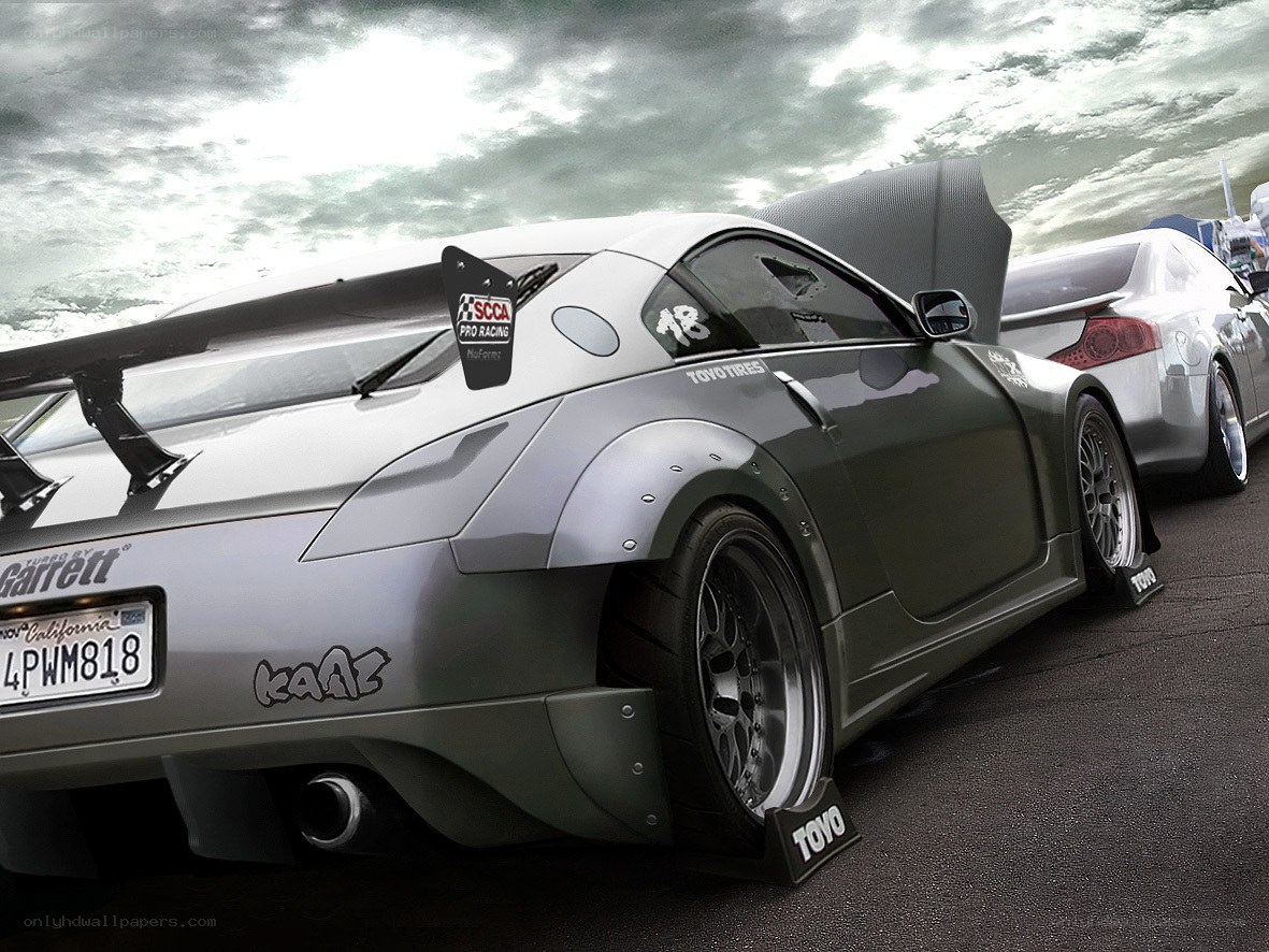 silver modified sports car