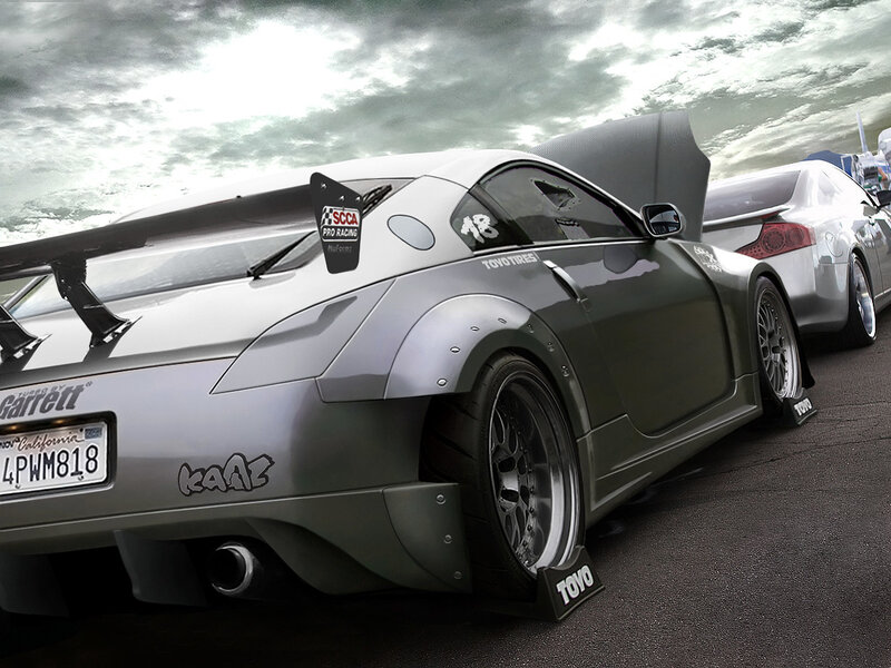 Silver Modified Sports Car — Gray, Dramatic, Digital Art, Tires