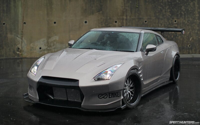 Silver Modified Sports Car — Gray, Dramatic, Photograph, Concrete Wall