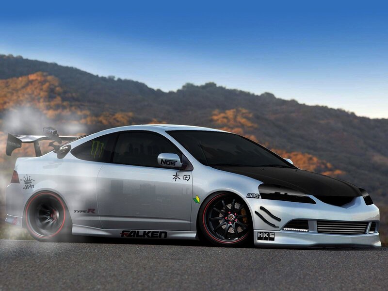 silver modified sports car