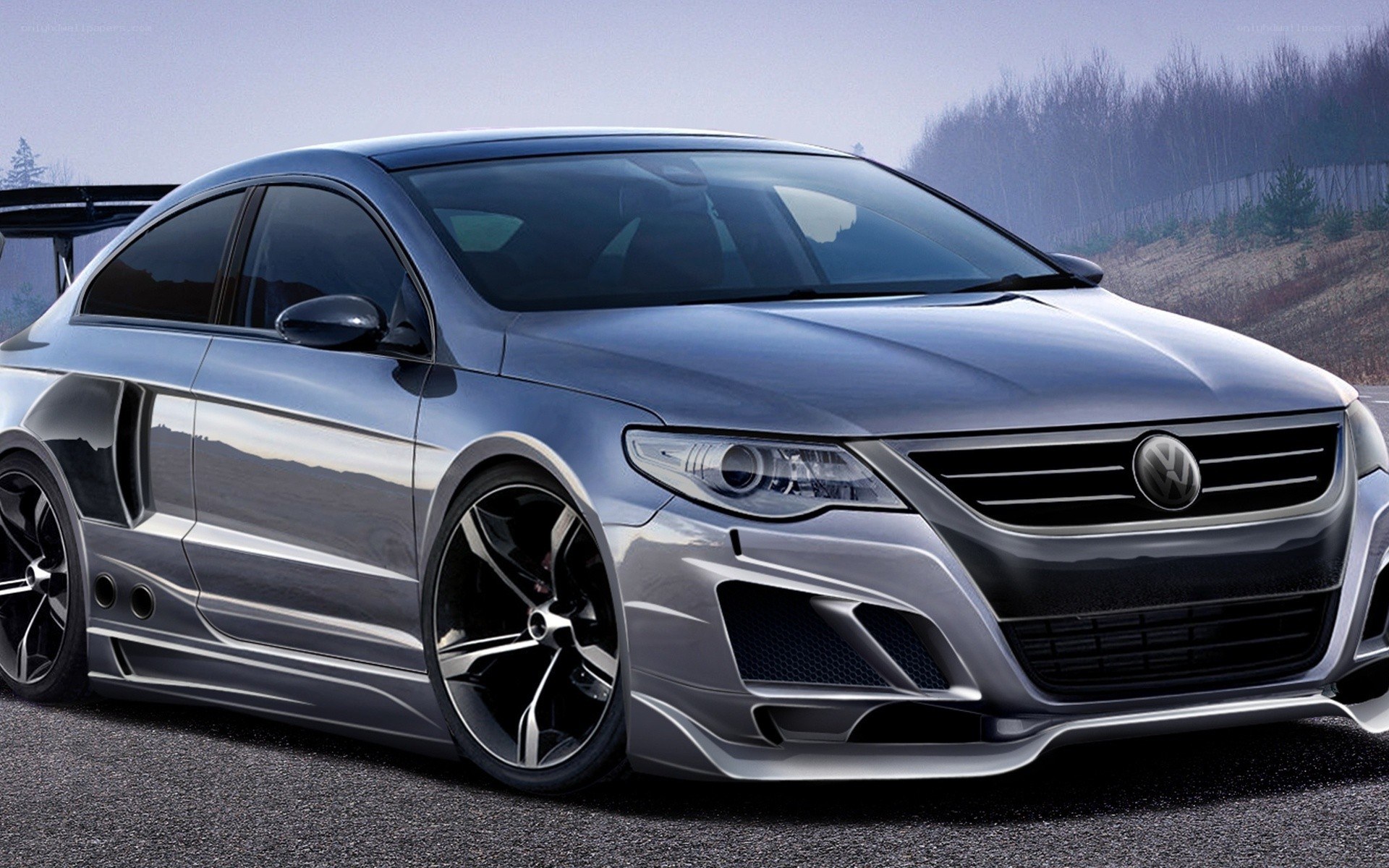 silver modified volkswagen car