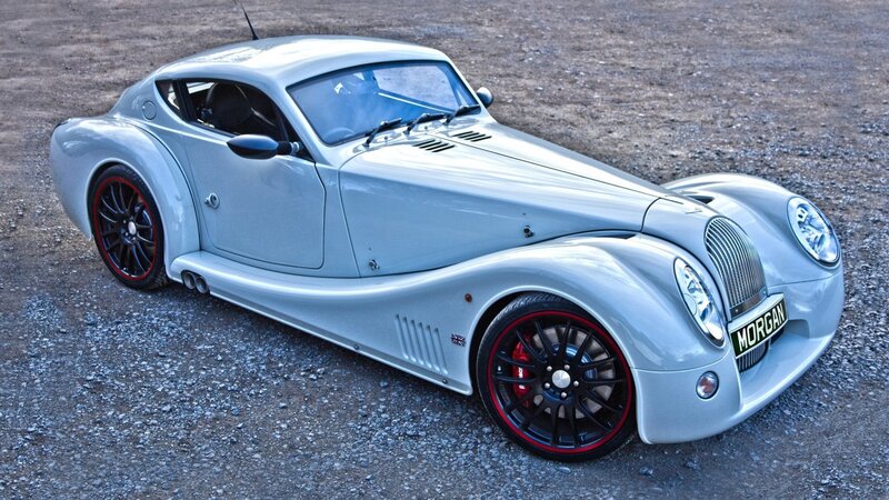 silver Morgan sports car