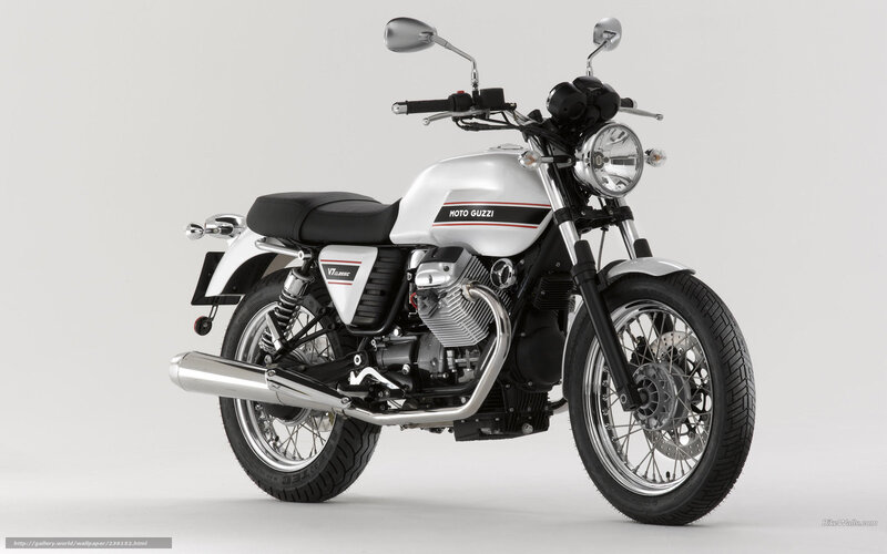 Silver Moto Guzzi Motorcycle — White