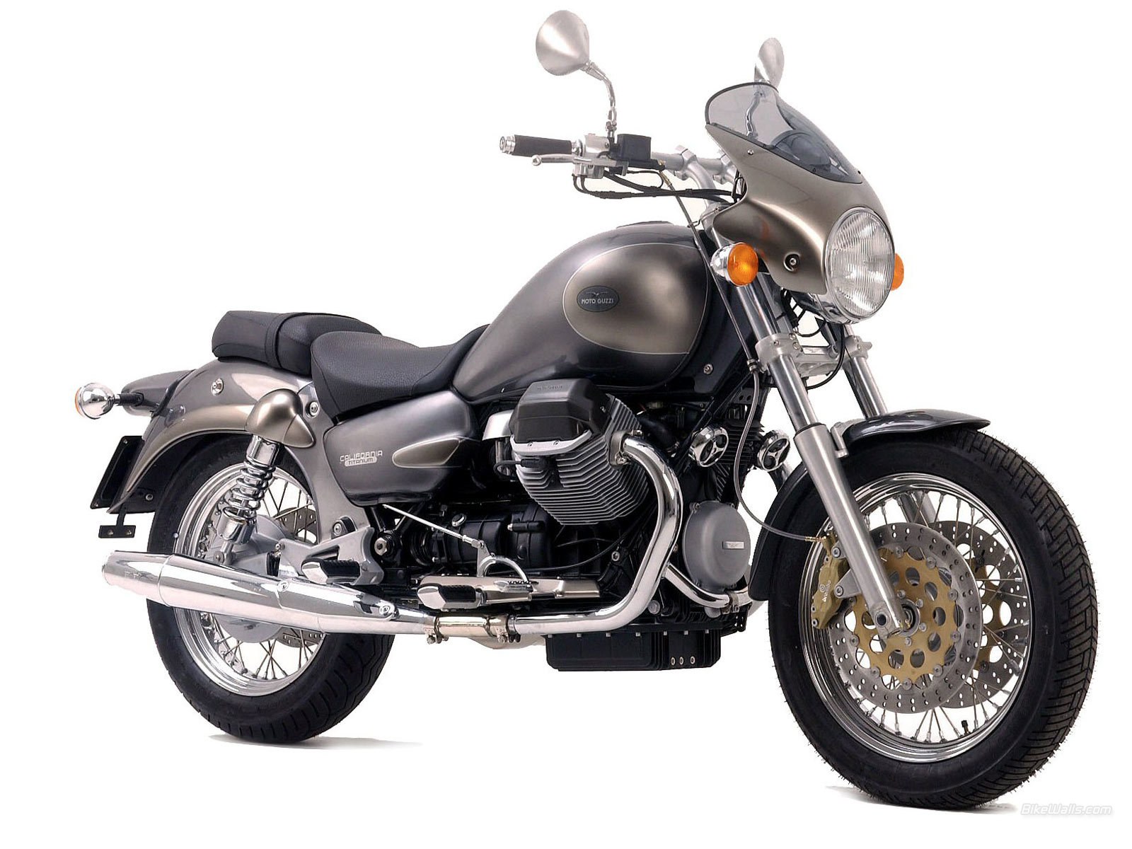silver moto guzzi motorcycle