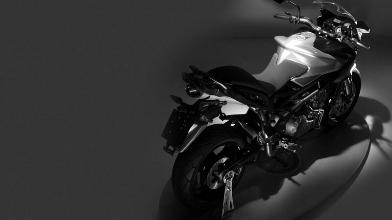 Silver Motorcycle — Black, Dramatic