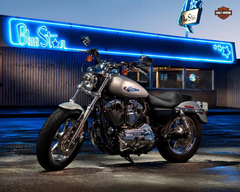 Silver Motorcycle — Blue