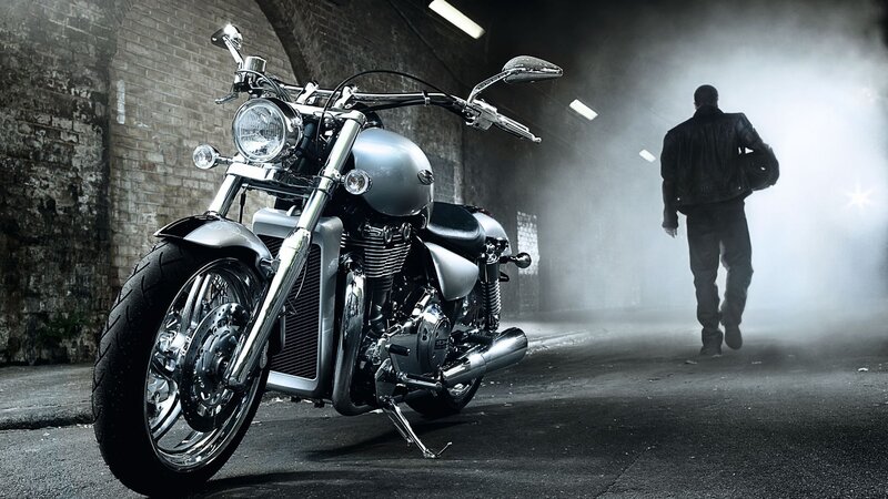 Silver Motorcycle in Tunnel — Black