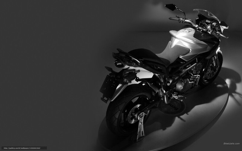 Silver Motorcycle on Display — Black