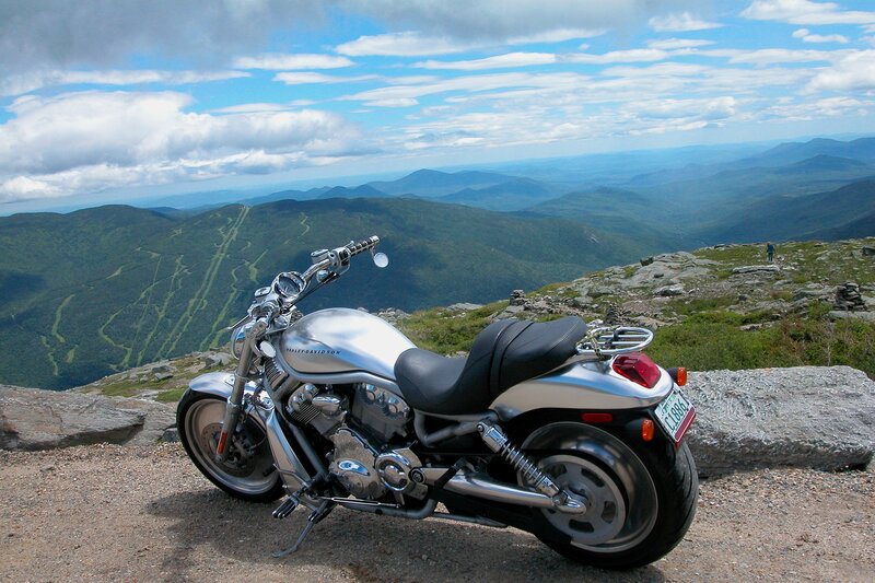 Silver Motorcycle on Mountain
