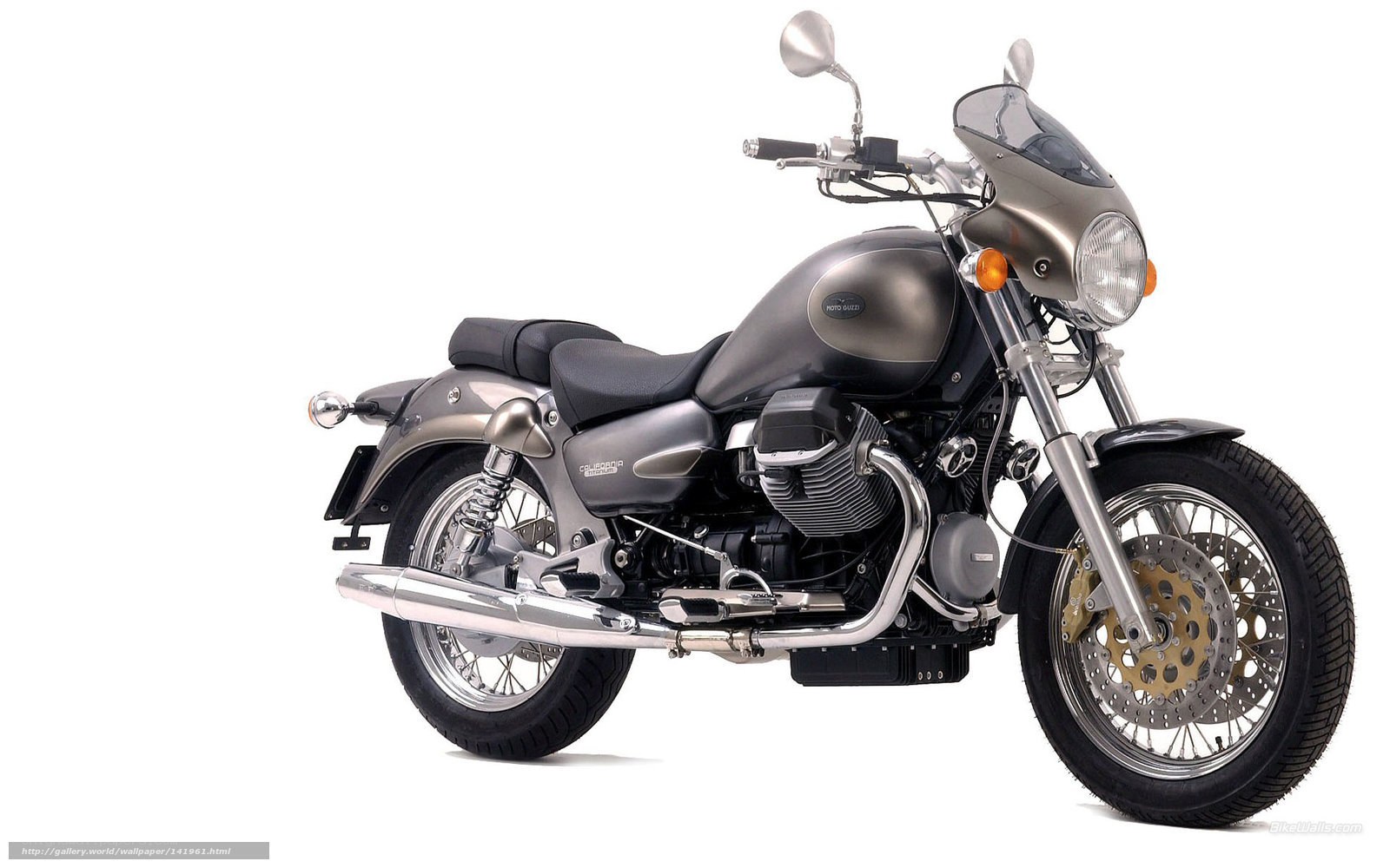 silver motorcycle on white background