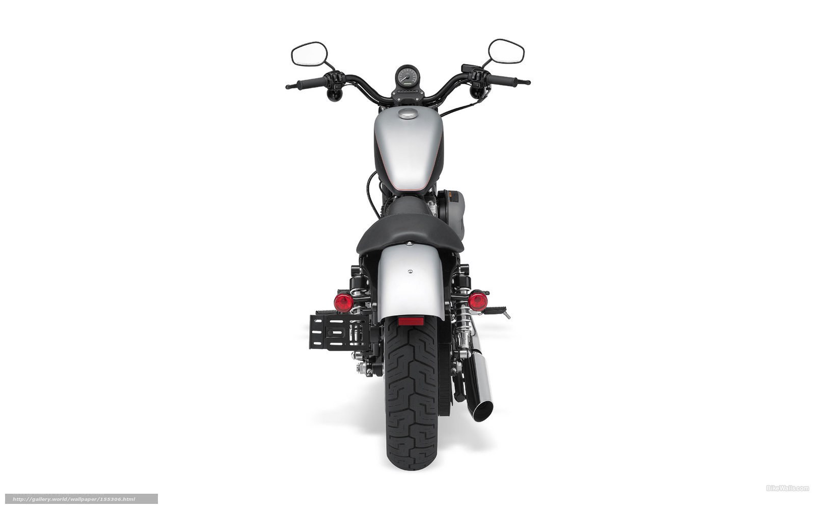 silver motorcycle rear view