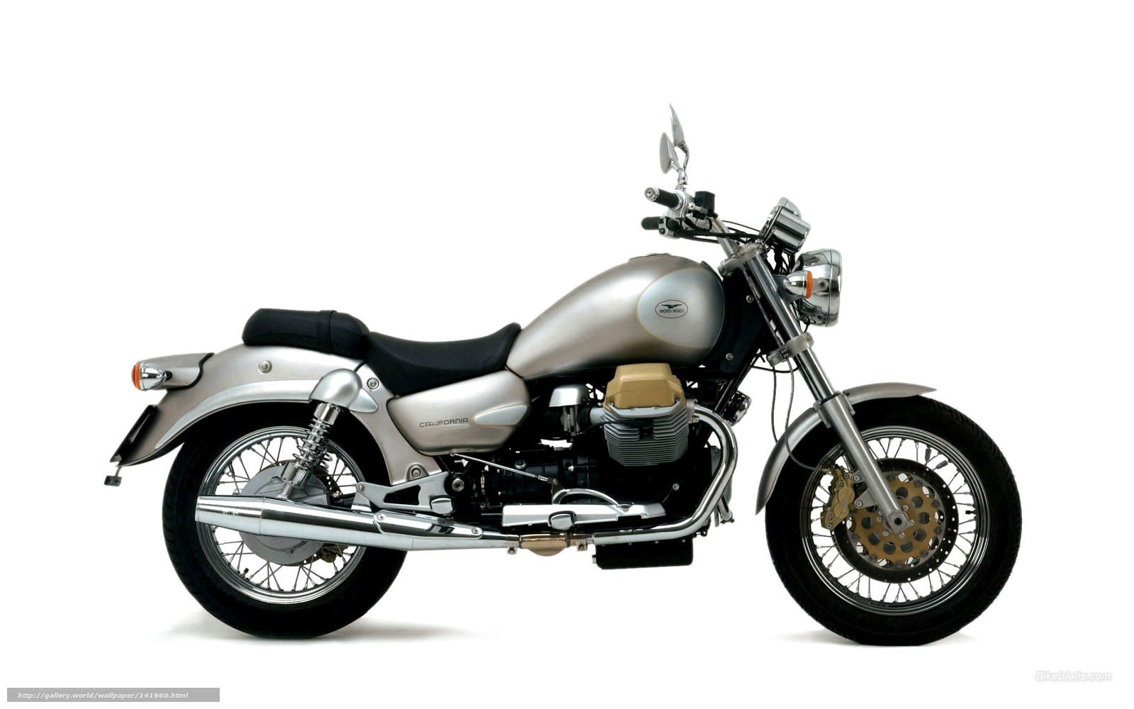 silver motorcycle side view