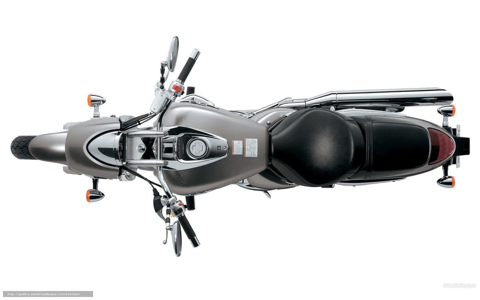 silver motorcycle top view
