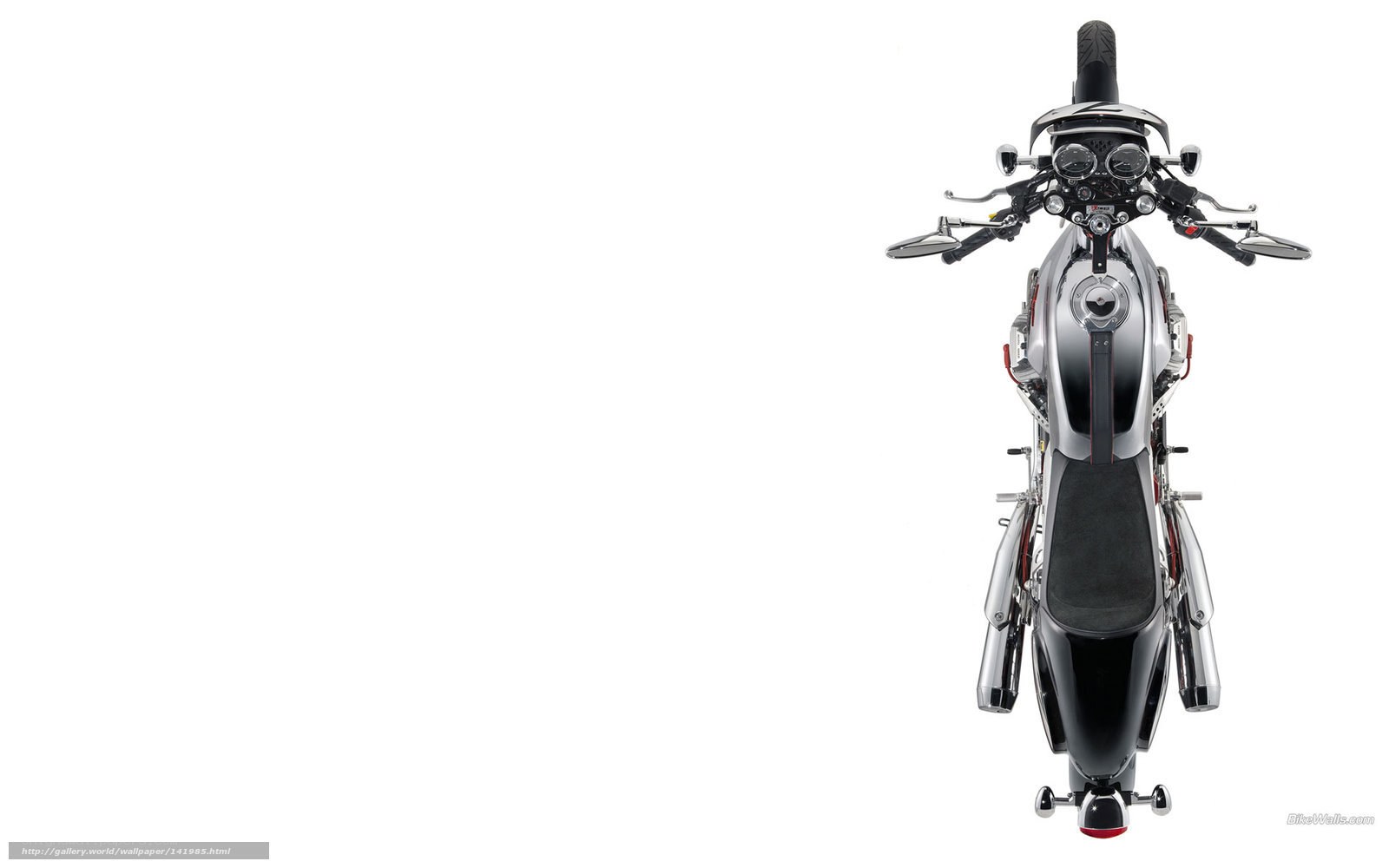 silver motorcycle top view